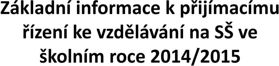 vzdělávání na SŠ ve