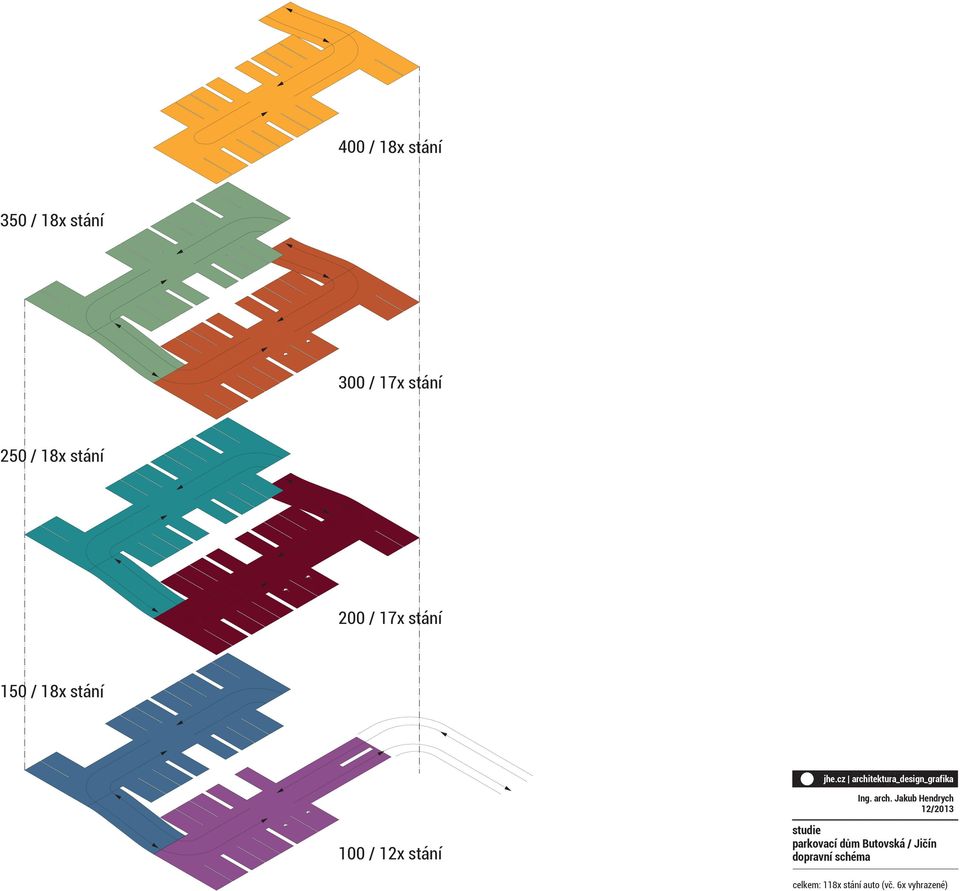 18x stání / 1x stání dopravní schéma