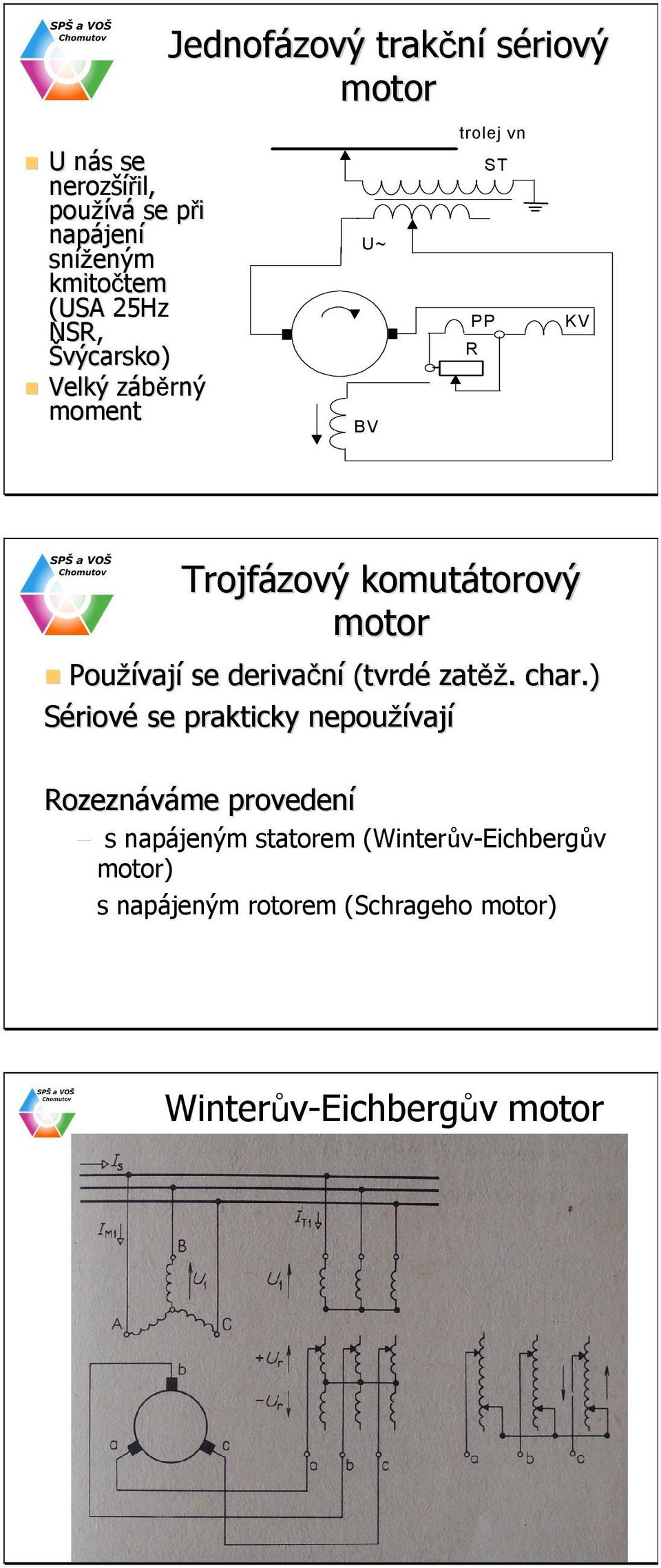 motor Používaj vají se derivační (tvrdé zatěž ěž. char.