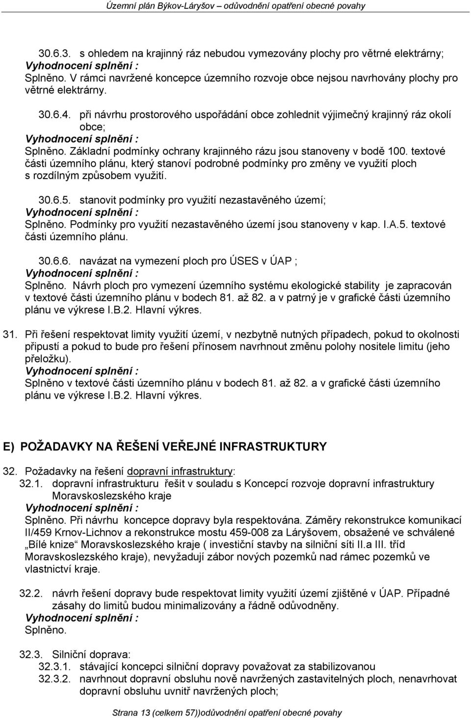 textové části územního plánu, který stanoví podrobné podmínky pro změny ve využití ploch s rozdílným způsobem využití. 30.6.5.