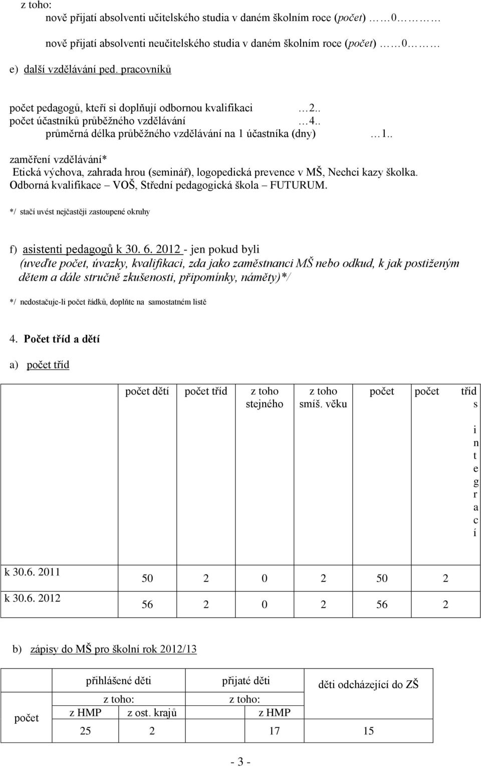 */ čí ué njčěj zupné uhy f) n pggů 30. 6. 2012 - jn pu by (uď pč, úzy, f, z j zěnn MŠ nb u, j pžn ě á učně zušn, přpíny, náěy)*/ 4. Pč ří ěí ) pč ří 30.6. 2011 30.