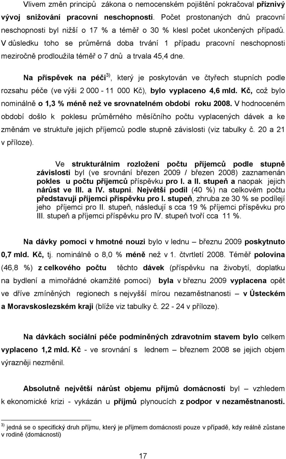 V důsledku toho se průměrná doba trvání 1 případu pracovní neschopnosti meziročně prodloužila téměř o 7 dnů a trvala 45,4 dne.