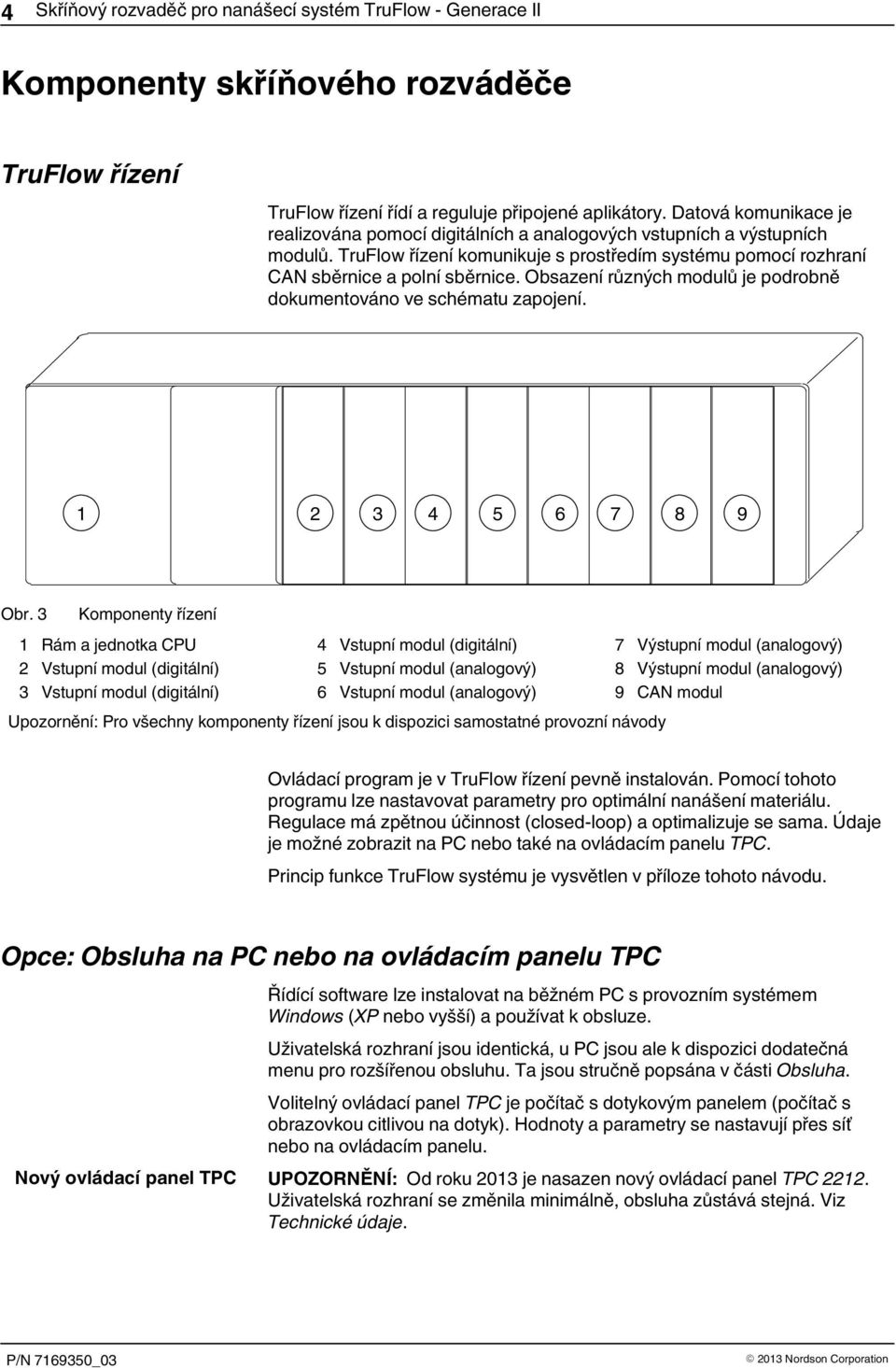 Obsazení různých modulů je podrobně dokumentováno ve schématu zapojení. 1 2 3 4 5 6 7 8 9 Obr.