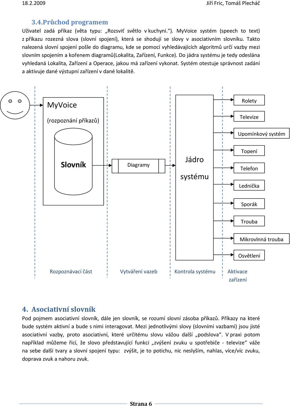 Takto nalezená slovní spojení pošle do diagramu, kde se pomocí vyhledávajících algoritmů určí vazby mezi slovním spojením a kořenem diagramů(lokalita, Zařízení, Funkce).