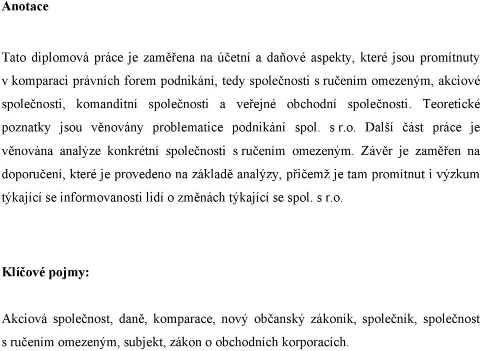 Závěr je zaměřen na dop
