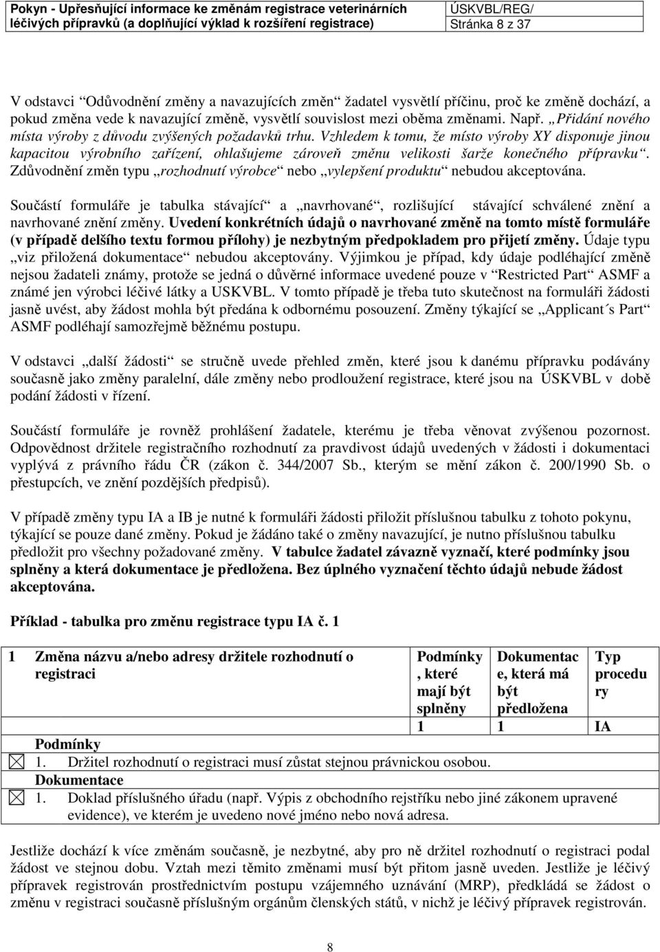 Vzhledem k tomu, že místo výroby XY disponuje jinou kapacitou výrobního zařízení, ohlašujeme zároveň změnu velikosti šarže konečného přípravku.