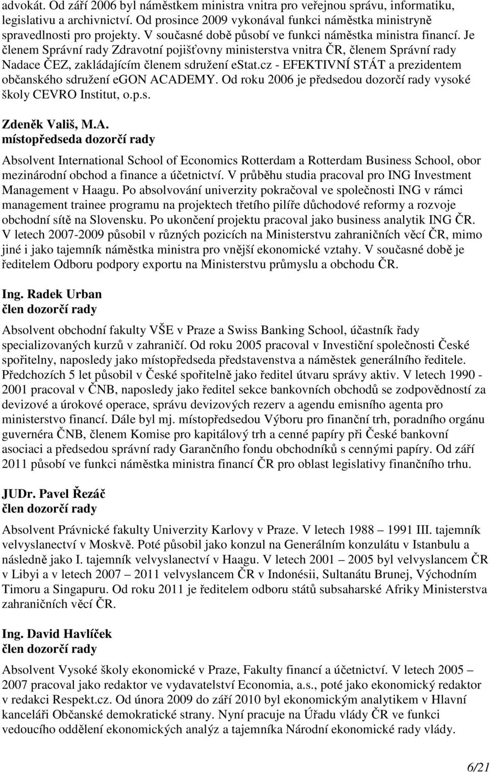 cz - EFEKTIVNÍ STÁT a prezidentem občanského sdružení egon AC