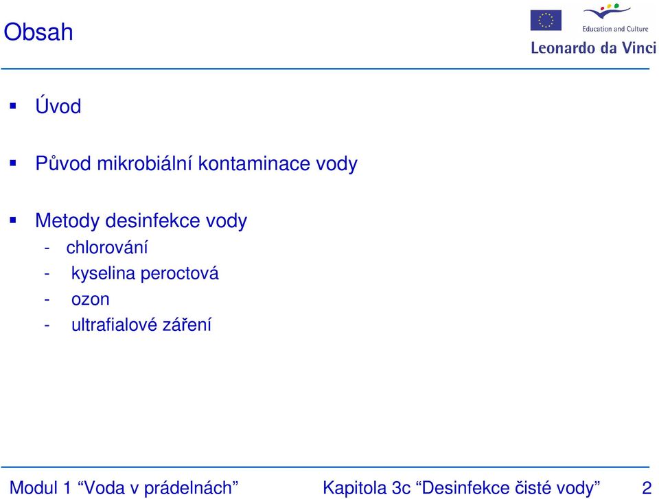 peroctová - ozon - ultrafialové záření Modul 1