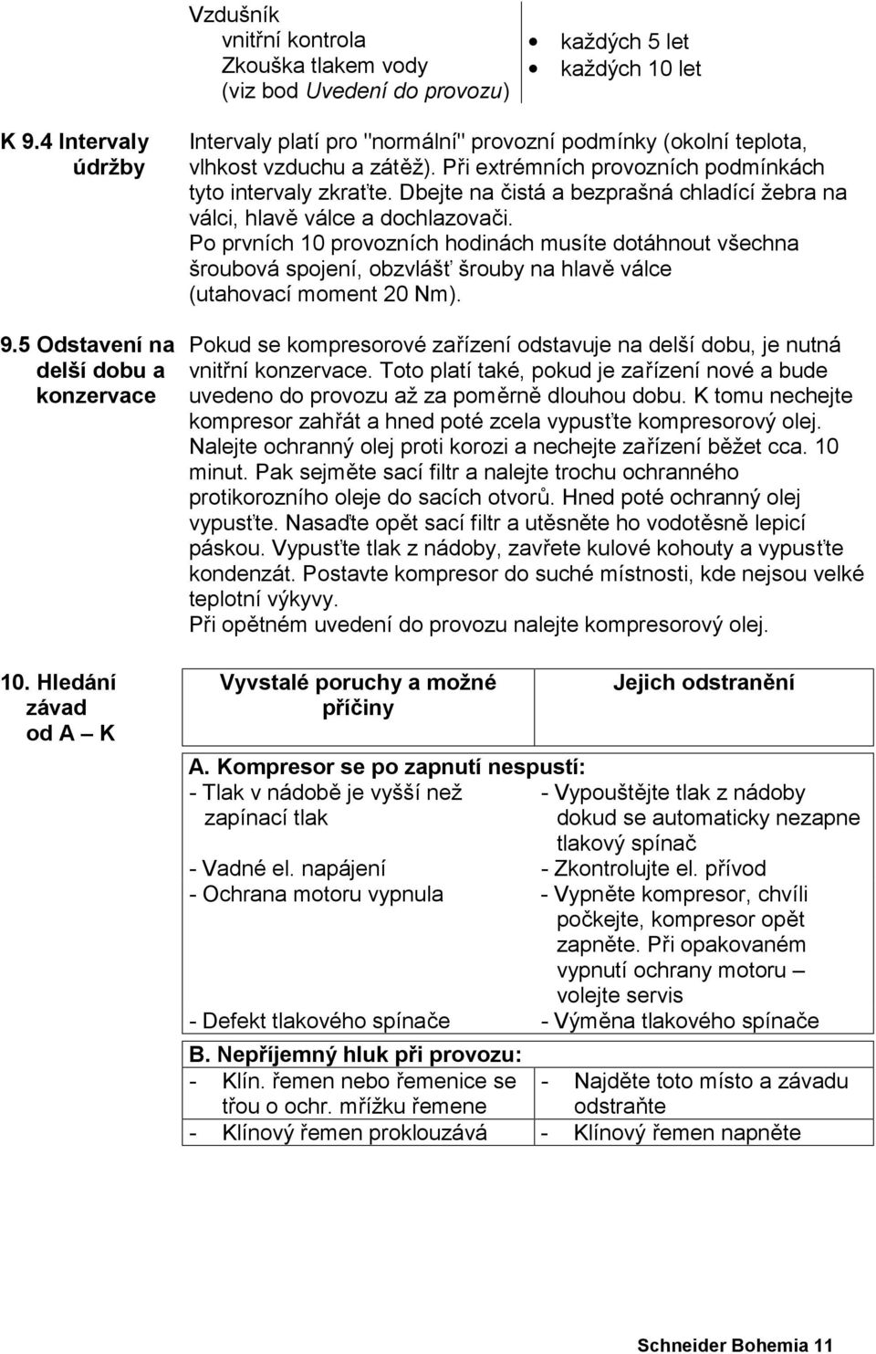 Dbejte na čistá a bezprašná chladící žebra na válci, hlavě válce a dochlazovači.