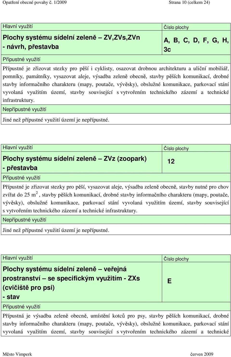 uliční mobiliář, pomníky, památníky, vysazovat aleje, výsadba zeleně obecně, stavby pěších komunikací, drobné stavby informačního charakteru (mapy, poutače, vývěsky), obslužné komunikace, parkovací