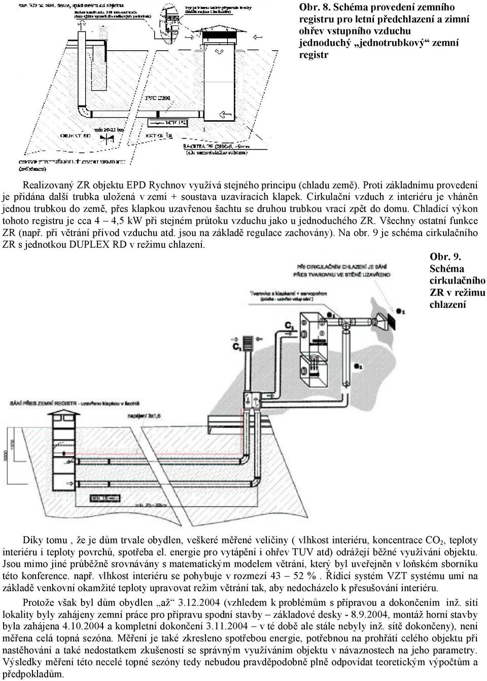 země). Proti základnímu provedení je přidána další trubka uložená v zemi + soustava uzavíracích klapek.