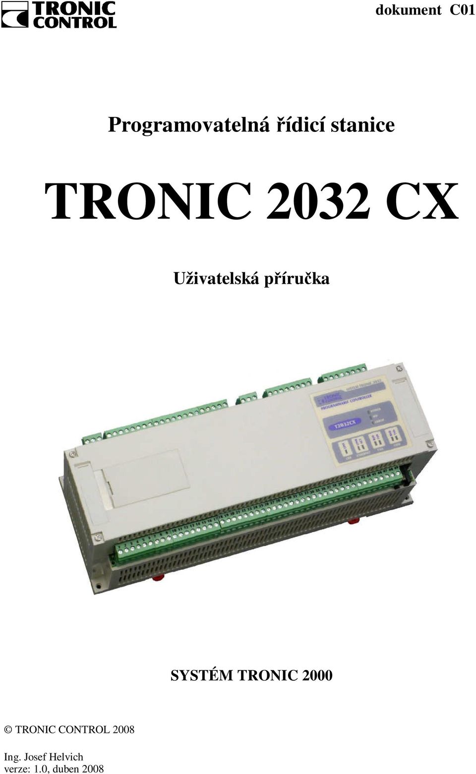 příručka SYSTÉM TRONIC 2000 TRONIC