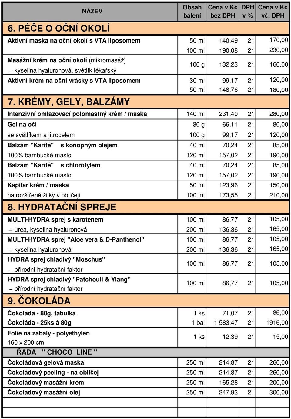 VTA liposomem 100 g 30 ml 132,23 99,17 160,00 120,00 50 ml 148,76 180,00 7.