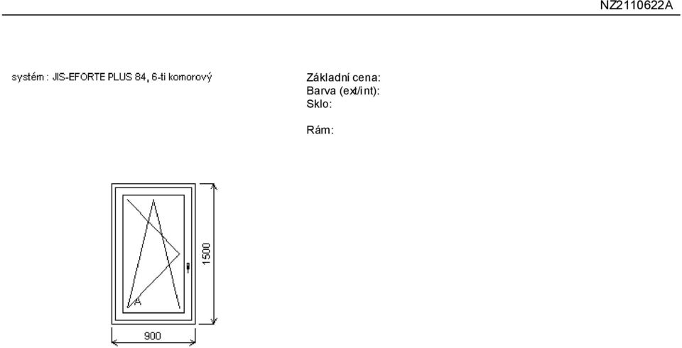 přísluše nství Cena za ks: 5 432, Kč 5 432, Kč Rozměry rámu: 9, x 15, mm Stavební otvor: 92, x 155, mm Jednodílné okno PT4-16-4-16-4PT Ug=.