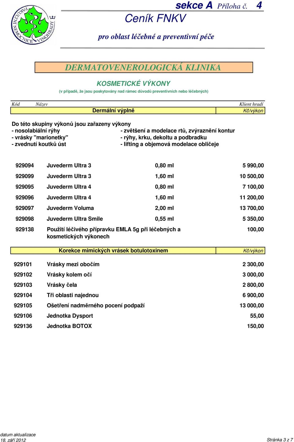 Voluma 2,00 ml 929098 Juvederm Ultra Smile 0,55 ml 929138 Použití léčivého přípravku EMLA 5g při léčebných a kosmetických výkonech 5 990,00 7 11 13 700,00 5 350,00 Korekce mimických vrásek