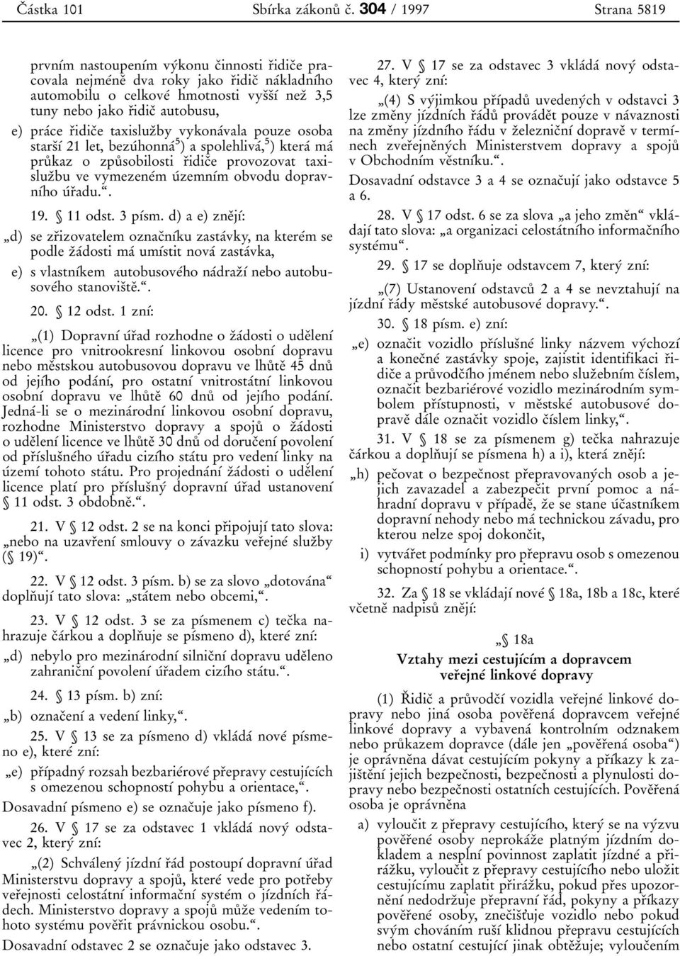 autobusu, e) praâce rïidicïe taxisluzïby vykonaâvala pouze osoba starsïõâ 21 let, bezuâhonnaâ 5 ) a spolehlivaâ, 5 ) kteraâ maâ pruê kaz o zpuê sobilosti rïidicïe provozovat taxisluzïbu ve vymezeneâm