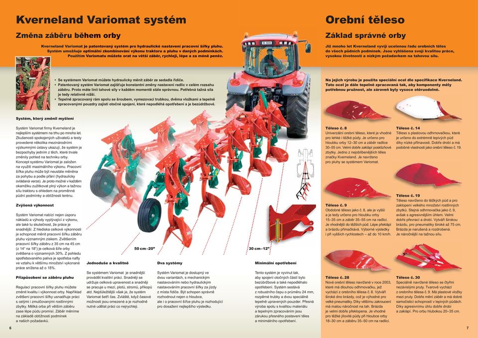 Orební těleso Základ správné orby Již mnoho let Kverneland vyvíjí ucelenou řadu orebních těles do všech půdních podmínek.