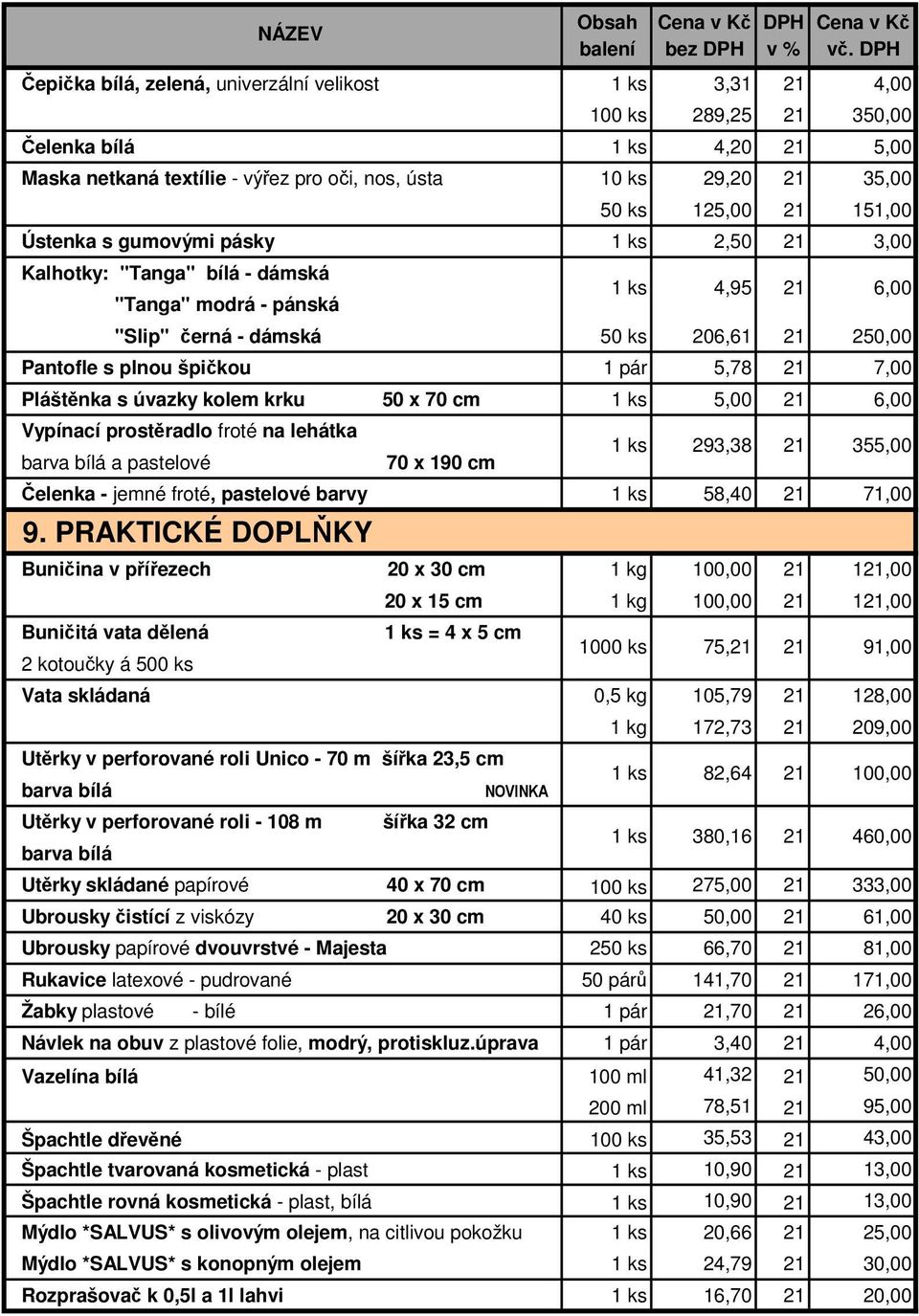 krku 50 x 70 cm 5,00 6,00 Vypínací prostěradlo froté na lehátka barva bílá a pastelové 70 x 190 cm Čelenka - jemné froté, pastelové barvy 293,38 58,40 355,00 71,00 9.