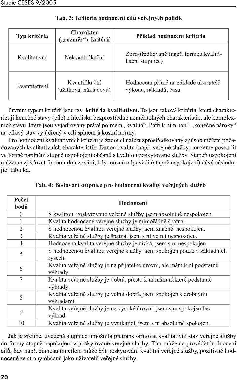 To jsou taková kritéria, která charakterizují konečné stavy (cíle) z hlediska bezprostředně neměřitelných charakteristik, ale komplexních stavů, které jsou vyjadřovány právě pojmem kvalita.