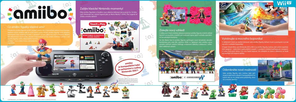 Co amiibo figurky vlastně umí? Získejte nový vzhled! Přiložením amiibo figurek na NFC plošku vašeho Wii U GamePadu během hraní kompatibilních titulů můžete odkrýt nové herní prvky!