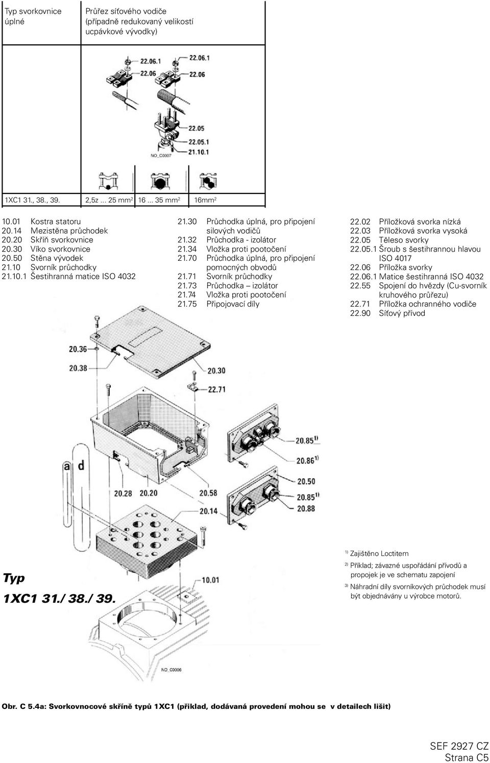 30 Průchodka úplná, pro připojení silových vodičů 21.32 Průchodka - izolátor 21.34 Vložka proti pootočení 21.70 Průchodka úplná, pro připojení pomocných obvodů 21.71 Svorník průchodky 21.