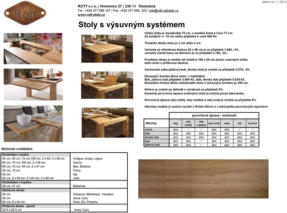 890,- Kč, varianta včetně boxu na dekoraci je za příplatek 3.160,- Kč. Prosklení desky je možné od rozměru 160 x 80 cm pouze u pevných stolů, nebo stolů s přídavnou deskou.