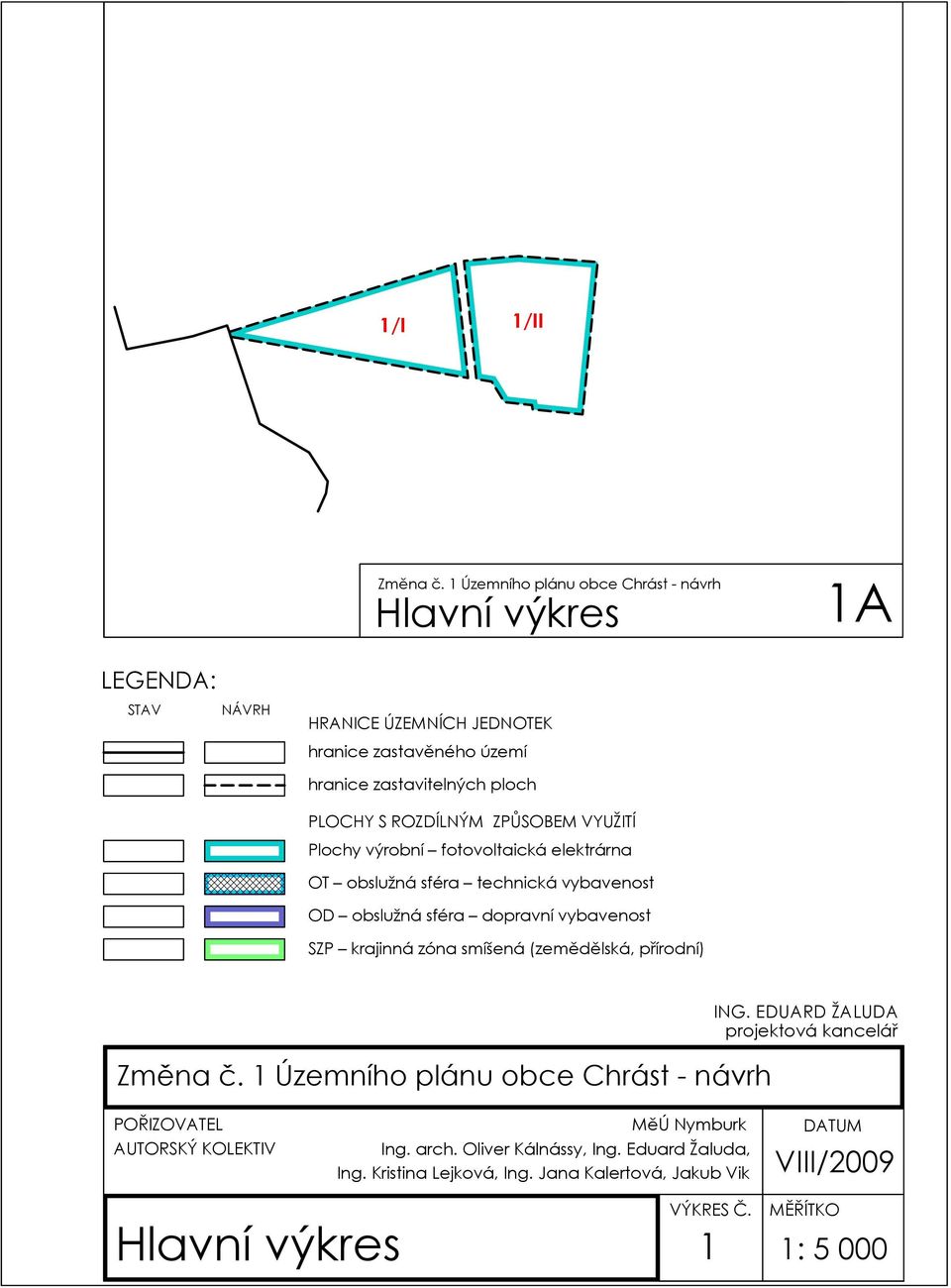 ROZDÍLNÝM ZPŮSOBEM VYUŽITÍ Plochy výrobní fotovoltaická elektrárna OT obslužná sféra technická vybavenost OD obslužná sféra dopravní vybavenost SZP krajinná zóna