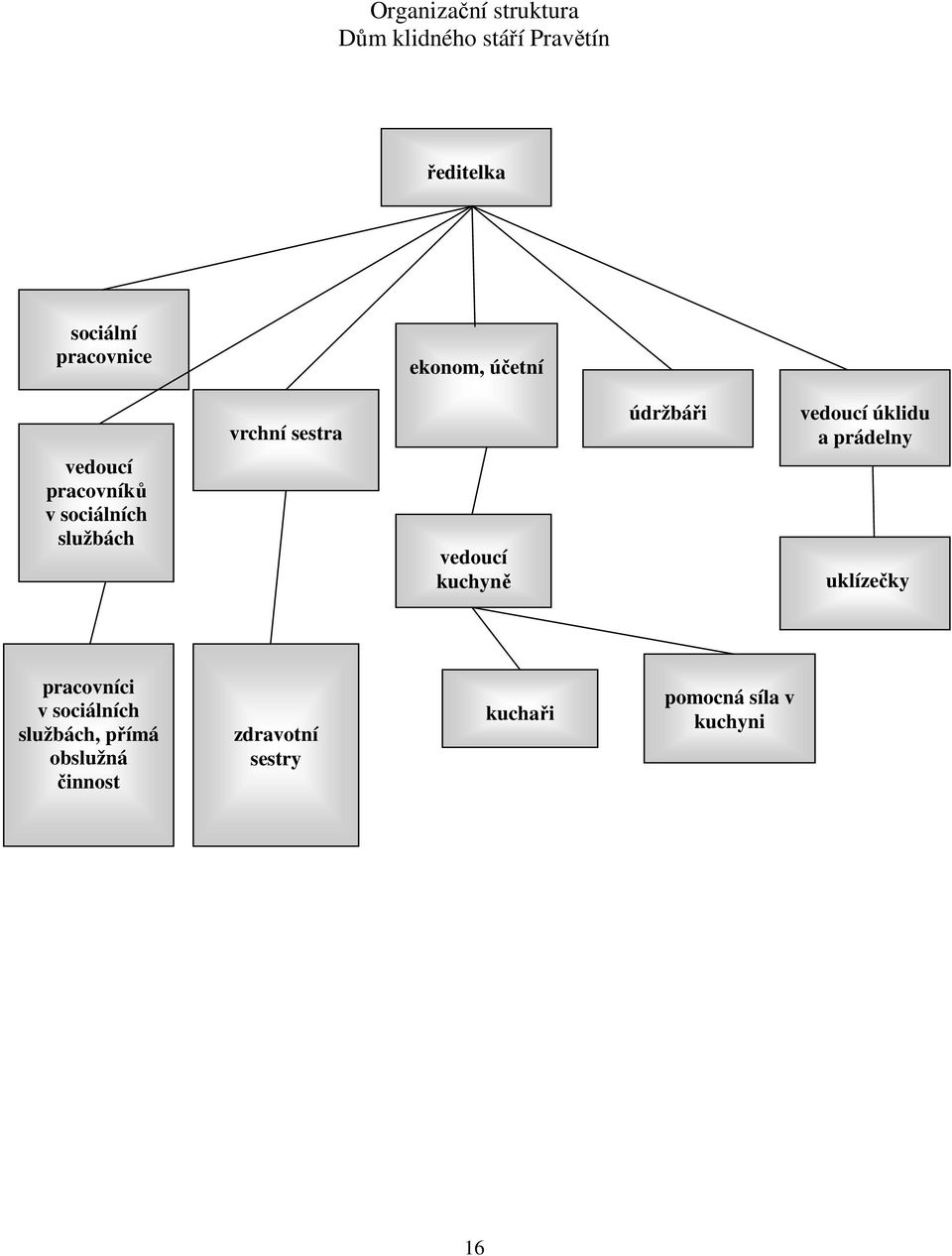 kuchyně údržbáři vedoucí úklidu a prádelny uklízečky pracovníci v sociálních