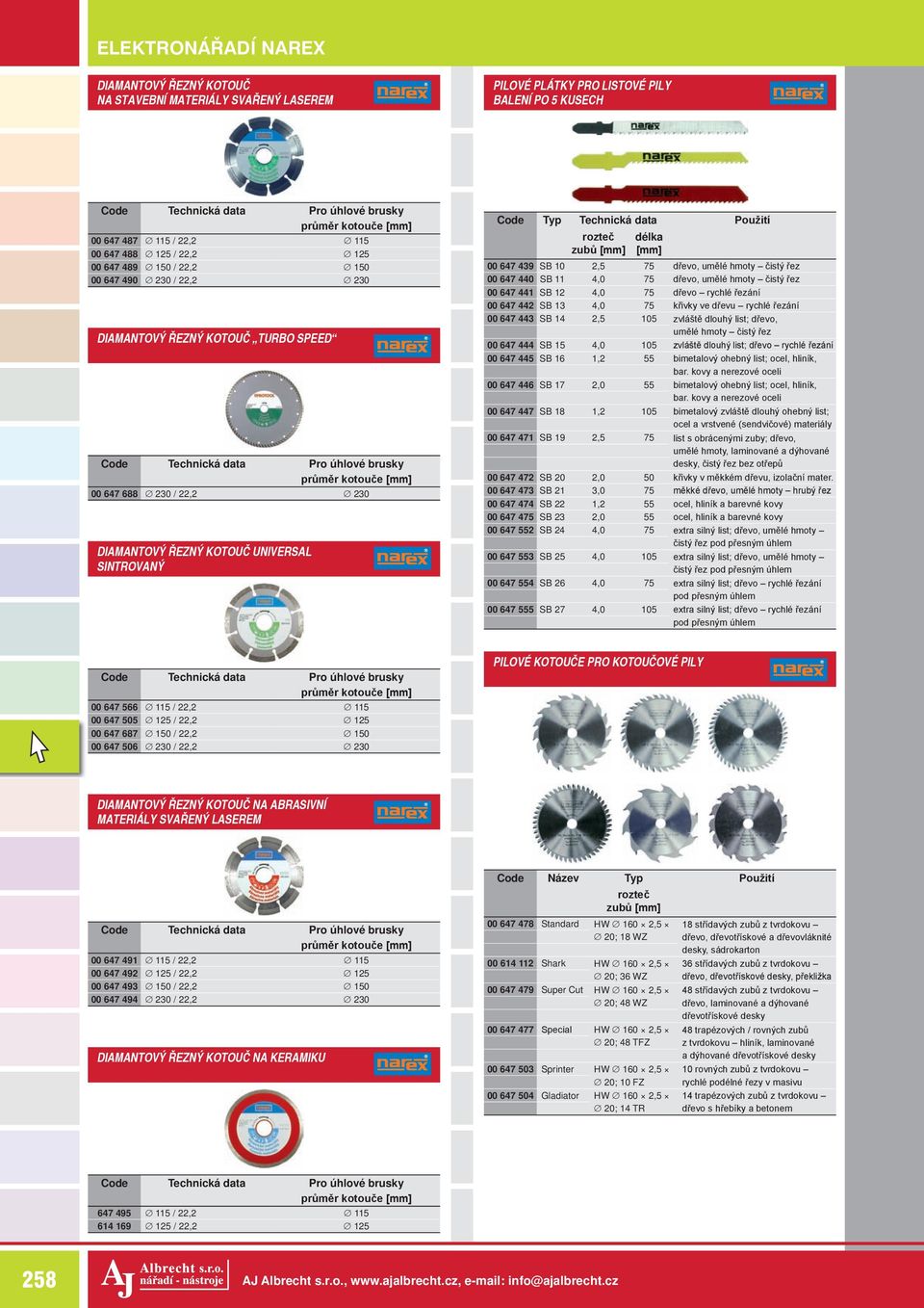 dřevo, umělé hmoty čistý řez 00 647 440 SB 11 4,0 75 dřevo, umělé hmoty čistý řez 00 647 441 SB 12 4,0 75 dřevo rychlé řezání 00 647 442 SB 13 4,0 75 křivky ve dřevu rychlé řezání 00 647 443 SB 14