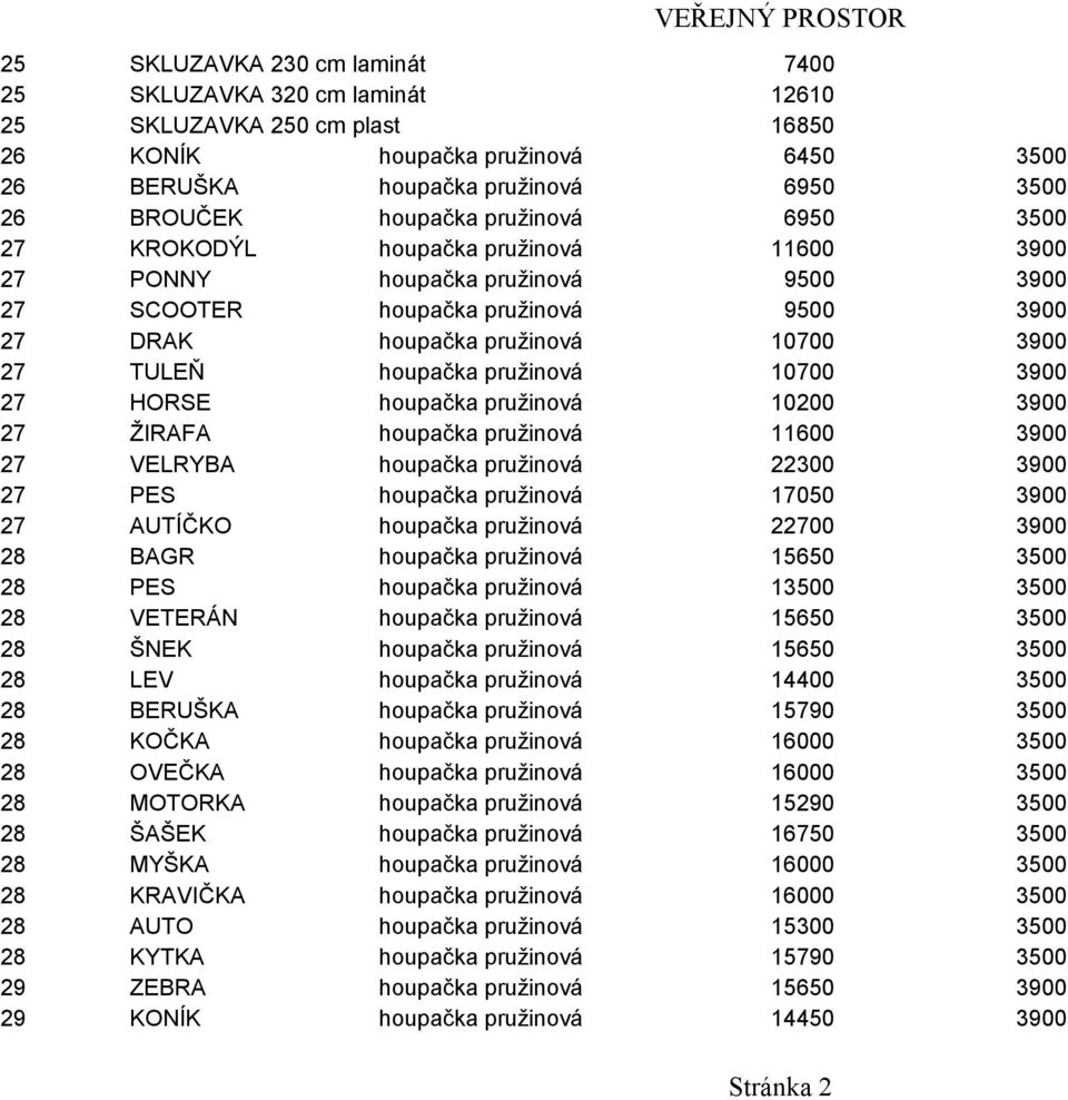 pružinová 10700 3900 27 HORSE houpačka pružinová 10200 3900 27 ŽIRAFA houpačka pružinová 11600 3900 27 VELRYBA houpačka pružinová 22300 3900 27 PES houpačka pružinová 17050 3900 27 AUTÍČKO houpačka