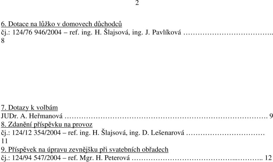 Zdanění příspěvku na provoz čj.: 124/12 354/2004 ref. ing. H. Šlajsová, ing. D.