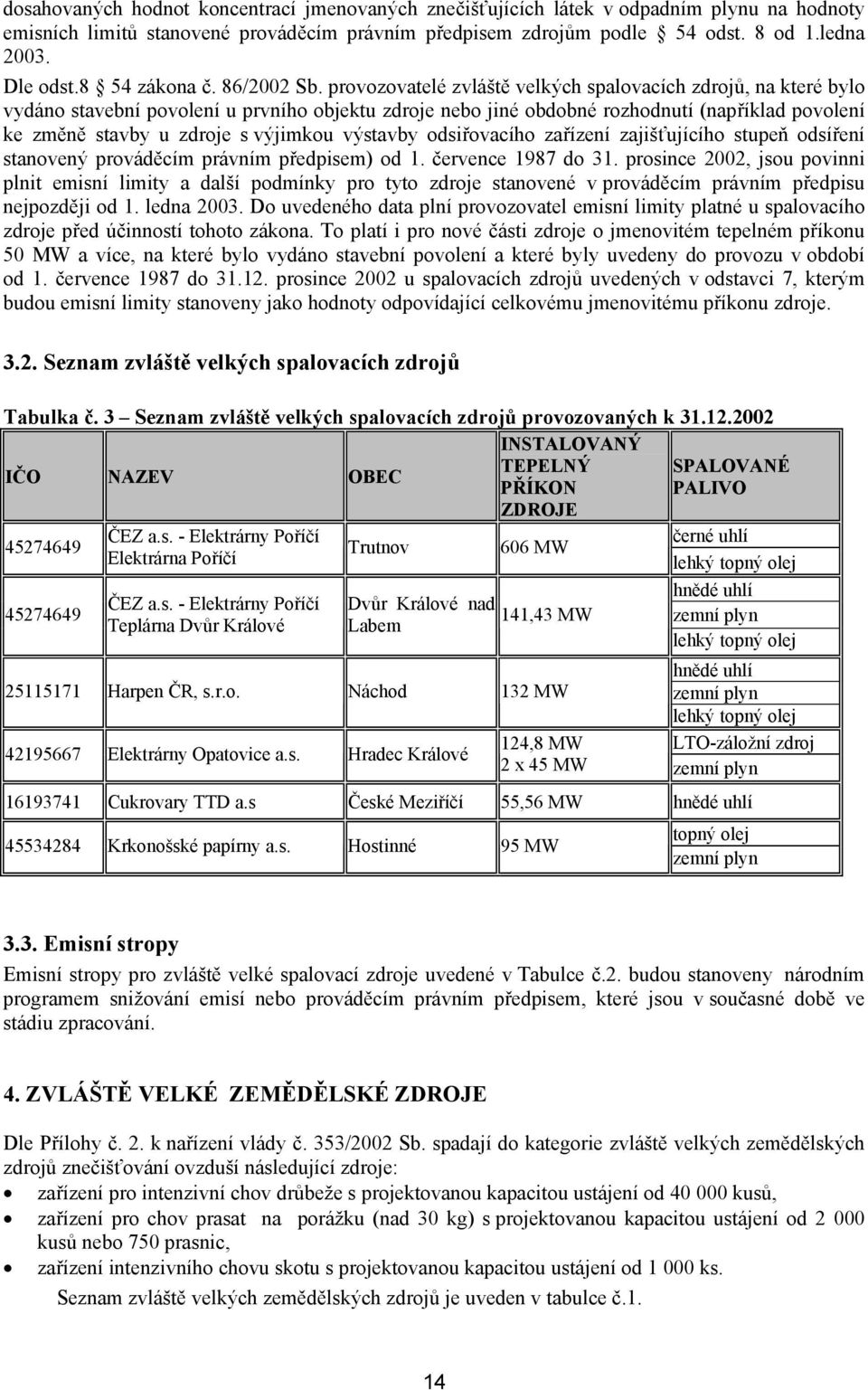 provozovatelé zvláště velkých spalovacích zdrojů, na které bylo vydáno stavební povolení u prvního objektu zdroje nebo jiné obdobné rozhodnutí (například povolení ke změně stavby u zdroje s výjimkou