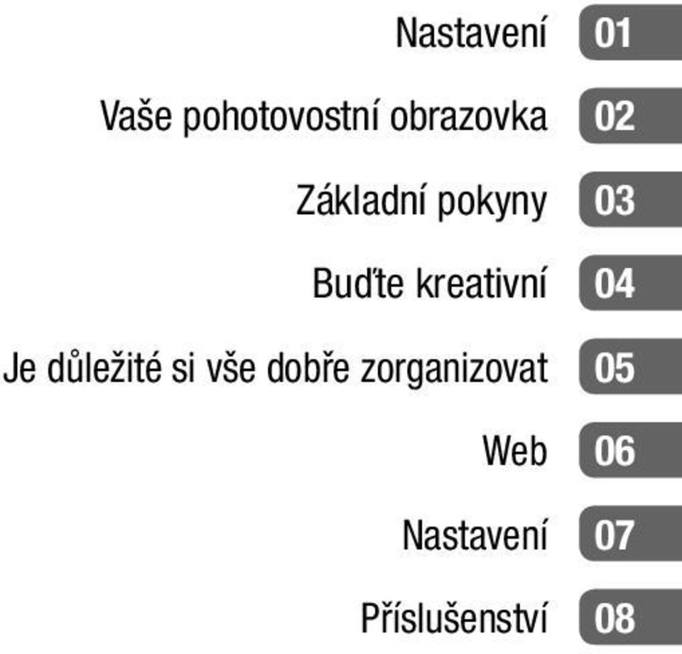 důležité si vše dobře zorganizovat Web