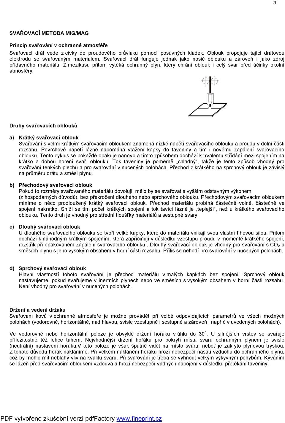 Z mezikusu přitom vytéká ochranný plyn, který chrání oblouk i celý svar před účinky okolní atmosféry.