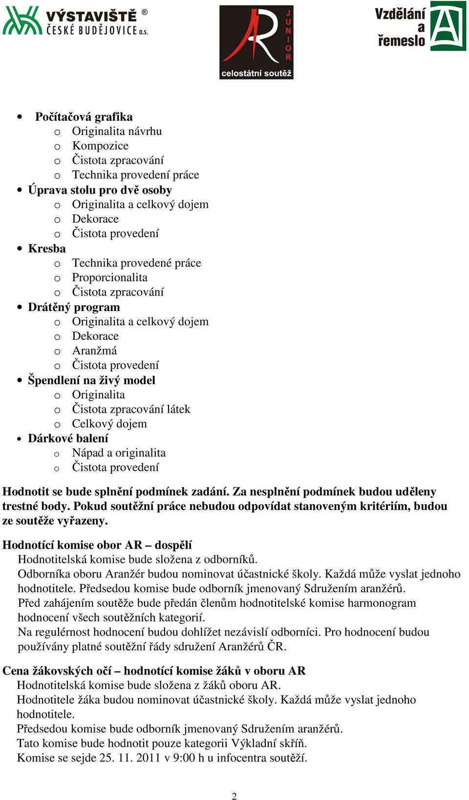 zpracování látek o Celkový dojem Dárkové balení o Nápad a originalita o Čistota provedení Hodnotit se bude splnění podmínek zadání. Za nesplnění podmínek budou uděleny trestné body.