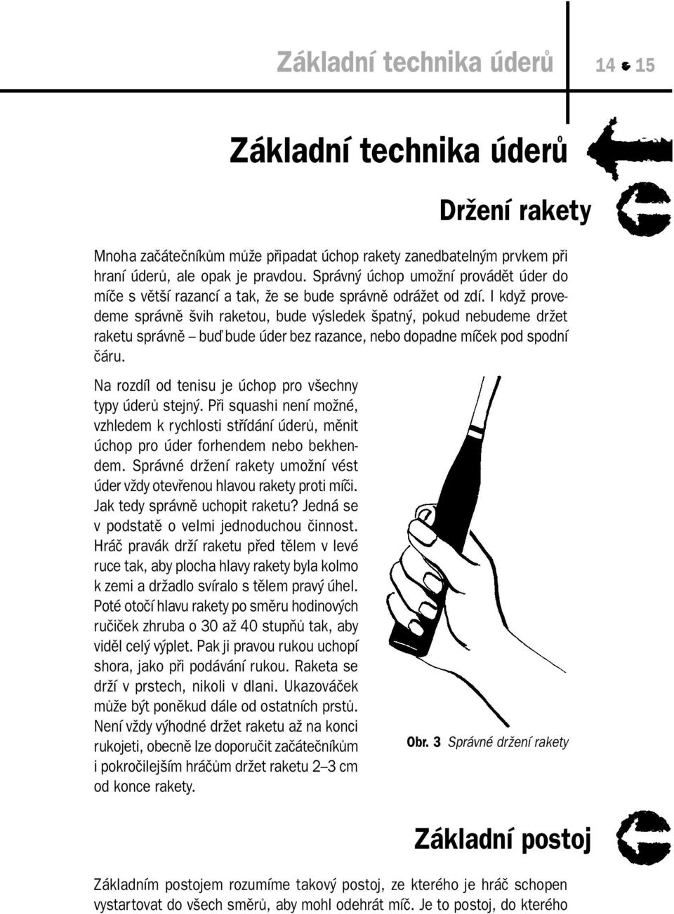 I když provedeme správně švih raketou, bude výsledek špatný, pokud nebudeme držet raketu správně buď bude úder bez razance, nebo dopadne míček pod spodní čáru.