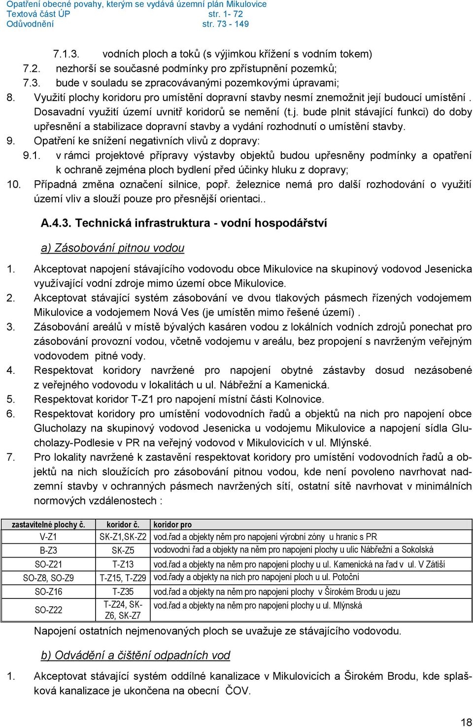 9. Opatření ke snížení negativních vlivů z dopravy: 9.1.