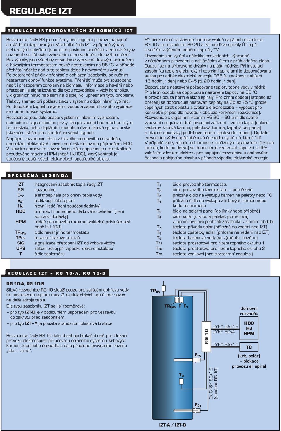 Bez výjimky jsou všechny rozvodnice vybavené tlakovým snímačem a havarijním termostatem pevně nastaveným na 95 C. V případě přehřátí nádrže nad tuto teplotu dojde k nevratnému vypnutí.