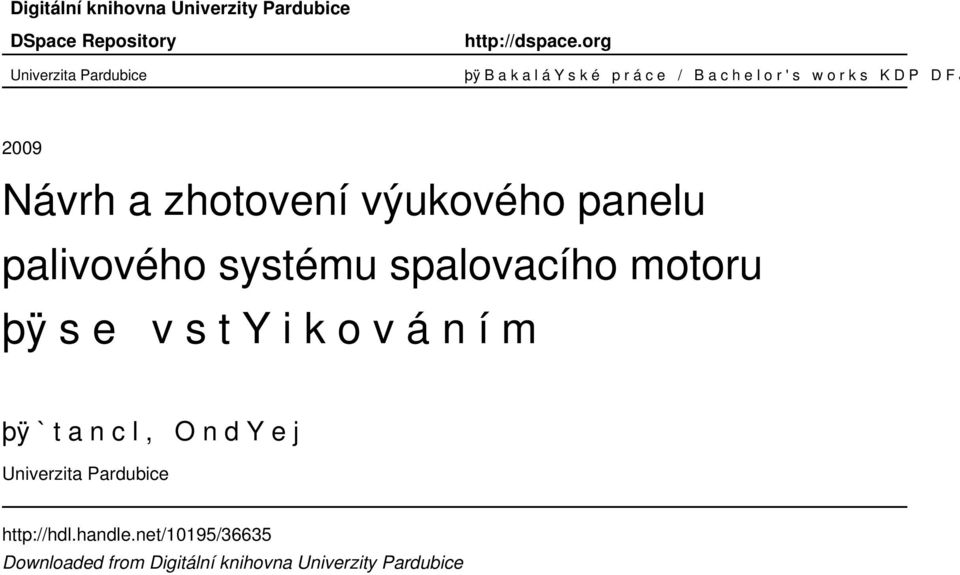 výukového panelu palivového systému spalovacího motoru þÿ s e v s ty i k o v á n í m þÿ` t a n c l, O n