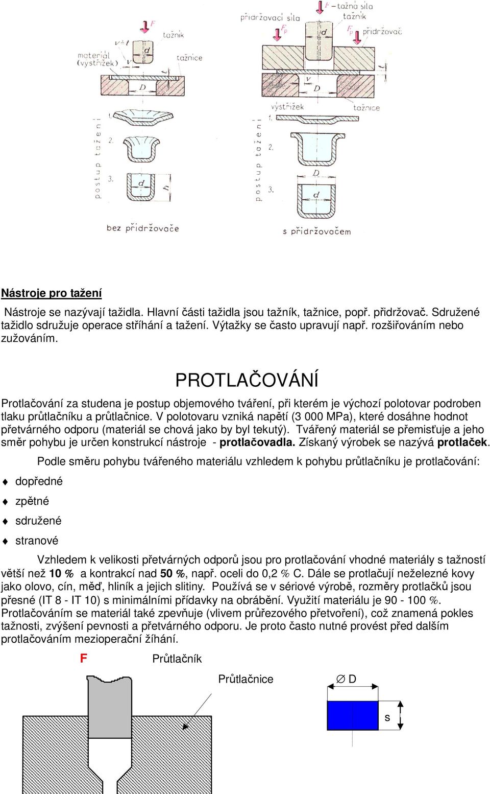 V polotovaru vzniká napětí (3 000 MPa), které dosáhne hodnot přetvárného odporu (materiál se chová jako by byl tekutý).