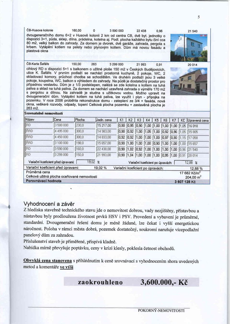 MoZno upravit na s, lze vyulit i plyn - piipojka na - zatepleni ze 314 + fassda, novd okna, veskere rozvody, odpady, topeni celkov6 plocha pozemku + zastav6n6 plocha je 263 m2. 15 il 7.01J 1.00 11.
