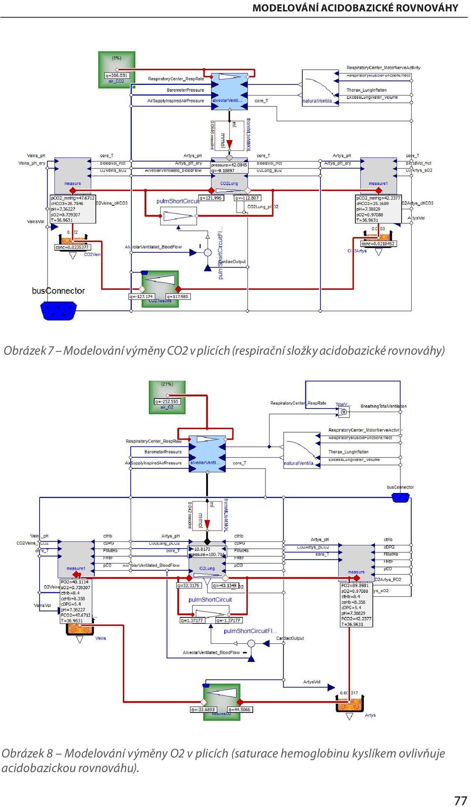 rovnováhy) Obrázek 8 Modelování výměny O2 v plicích