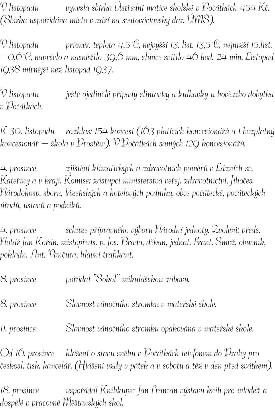 ještě ojedinělé případy slintavky a kulhavky u hovězího dobytka K 30. listopadu rozhlas: 154 koncesí (163 platících koncesionářů a 1 bezplatný koncesionář škola v Prostém).