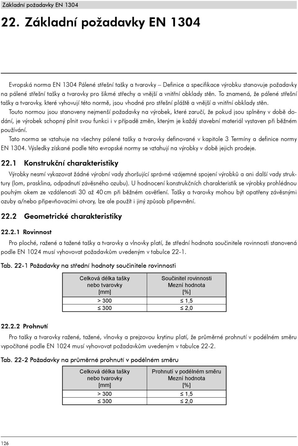 Touto normou jsou stanoveny nejmenší požadavky na výrobek, které zaručí, že pokud jsou splněny v době dodání, je výrobek schopný plnit svou funkci i v případě změn, kterým je každý stavební materiál