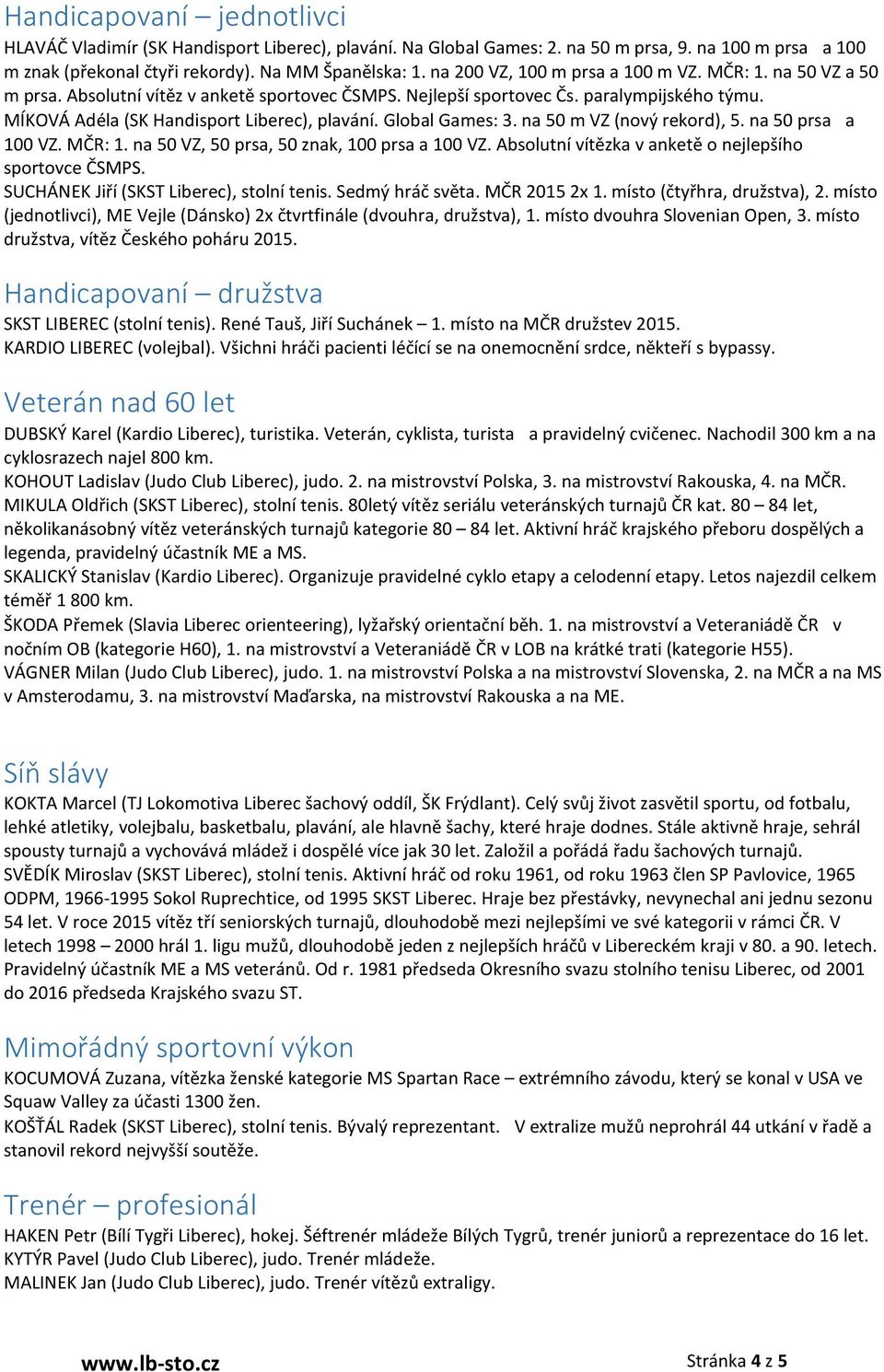 Global Games: 3. na 50 m VZ (nový rekord), 5. na 50 prsa a 100 VZ. MČR: 1. na 50 VZ, 50 prsa, 50 znak, 100 prsa a 100 VZ. Absolutní vítězka v anketě o nejlepšího sportovce ČSMPS.