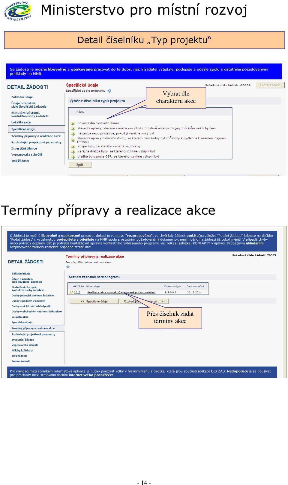 Termíny přípravy a realizace