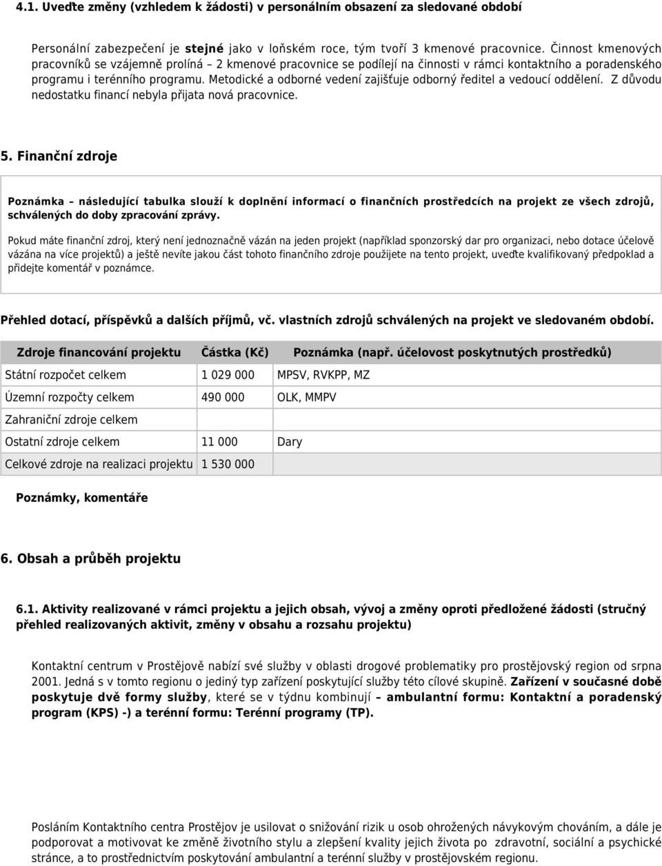 Metodické a odborné vedení zajišťuje odborný ředitel a vedoucí oddělení. Z důvodu nedostatku financí nebyla přijata nová pracovnice. 5.