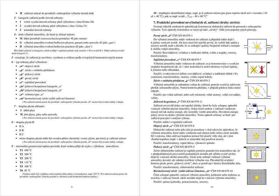 hořlavým plynem, parami nebo aerosoly (G jako gas ) D výbušná atmosféra tvořená hořlavým prachem (D jako dust ) (Pro důlní zařízení se kategorie a druh uvádějí v opačném pořadí, tedy namísto 1 M se