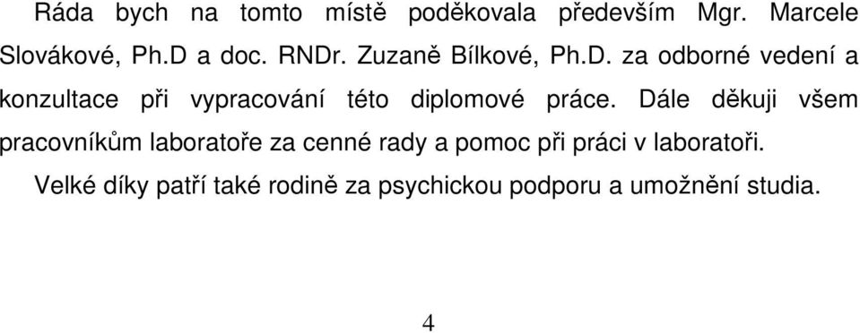 Dále děkuji všem pracovníkům laboratoře za cenné rady a pomoc při práci v