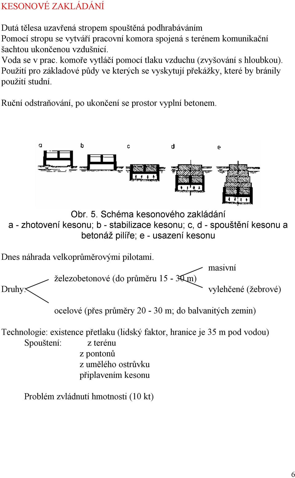 Ruční odstraňování, po ukončení se prostor vyplní betonem. Obr. 5.